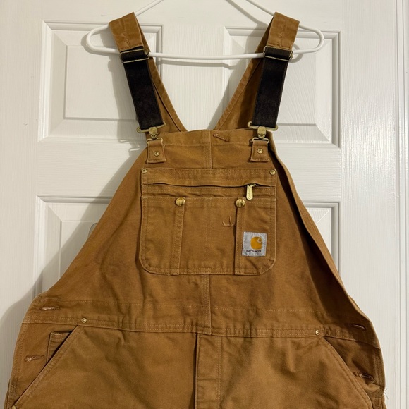 Carhartt Tan Bib Overalls - Picture 1 of 9